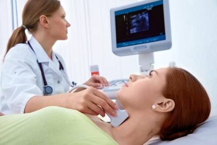 Mittels Ultraschall (Sonographie) der Schilddrüse lässt sich Hashimoto-Thyeroiditis diagnostizieren. | Praxisklink Bornhein, Köln-Bonn